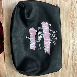 Large black makeup bag